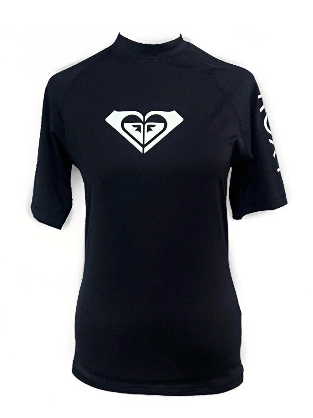 Roxy Black Short-Sleeve Logo Rash Guard
